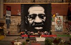 A mural depicting the late George Floyd in Minneapolis.