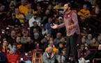 Gophers coach Ben Johnson reacted after a first-half foul in Saturday’s 81-46 loss to Maryland at Williams Arena.