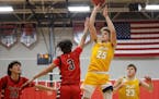 Will Underwood (25) is one of two players averaging more than 20 points a game for Mahtomedi.