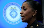 Memphis Police Director Cerelyn Davis speaks during an interview with The Associated Press in Memphis, Tenn., Jan. 27, 2023.