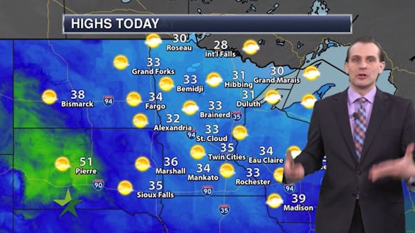 Afternoon forecast: Sunny and dry, high 35