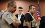 FILE - El Paso Walmart shooting suspect Patrick Crusius pleads not guilty during his arraignment on Oct. 10, 2019, in El Paso, Texas. Crusius accused 