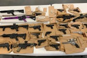 The Hennepin County Sheriff’s Office seized 24 illegally-possessed guns Thursday during a warrant search in Brooklyn Park.