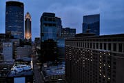 Light’s in the downtown Minneapolis Hilton’s windows spelled “hope” as the sun set Friday night. A statement from Hilton read - “These last 