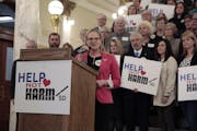 South Dakota Republican Rep. Bethany Soye spoke at a news conference in January at the State Capitol in Pierre, S.D. 