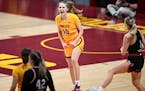 Gophers guard Mara Braun celebrated during a victory against Nebraska on Feb. 15 at Williams Arena.