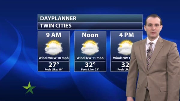 Morning forecast: Mostly cloudy, high 34; major snowstorm later this week