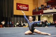Reagan Kelley of Watertown-Mayer/Mound Westonka performed in the floor exercise Saturday at the Class 1A gymnastics state meet.