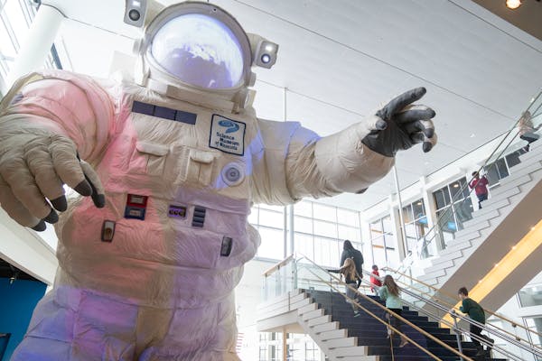 Visitors this month climbed the stairs beneath a giant wire astronaut hanging from the ceiling at the Science Museum of Minnesota in St. Paul.