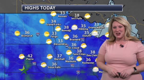 Morning forecast: Partly sunny, high 38