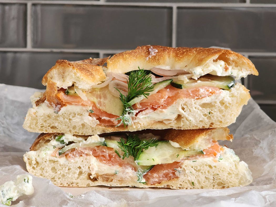 Lox, cream cheese and a bialy combine to create sandwich nirvana.