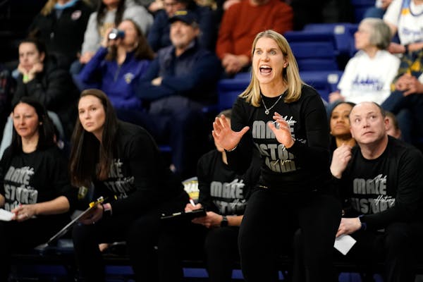 Marquette head coach Megan Duffy guided her team to a 59-52 victory against UConn on Feb. 8 in Milwaukee.