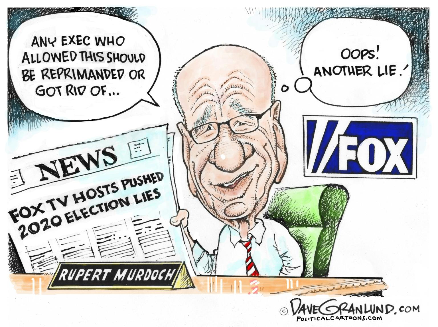 Editorial cartoon: Another lie from Fox News
