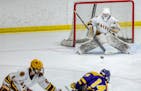 Keaton Walock has been in goal for 23 victories, 10 of them shutouts, this season for Northfield.