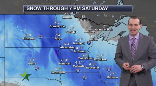 Morning forecast: Snow moves in, 3 to 6 inches; high 35
