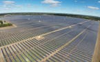 Shown is the Xcel Energy solar farm in Chisago County. The PUC approved a new solar plant in Becker on Thursday.