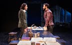 Matthew Amendt, left, plays Christopher Marlowe and Dylan Godwin plays Shakespeare in Liz Duffy Adams’ “Born With Teeth” at the Guthrie Theater.