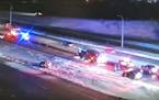 A crash involving an Eagan squad car and a semitrailer truck had northbound Interstate 35E closed at Yankee Doodle Road on Tuesday morning.