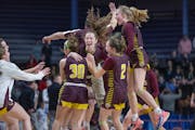 Stewartville players savored their upset of top seed Becker in the Class 3A semifinals on Thursday at Williams Arena.