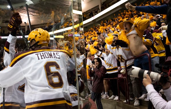 Expect to see a frenzied scene on Saturday night at Mariucci Arena like this one from earlier this season.