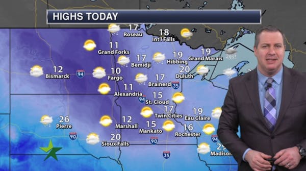 Morning forecast: Cold, high 17; a few PM snow showers
