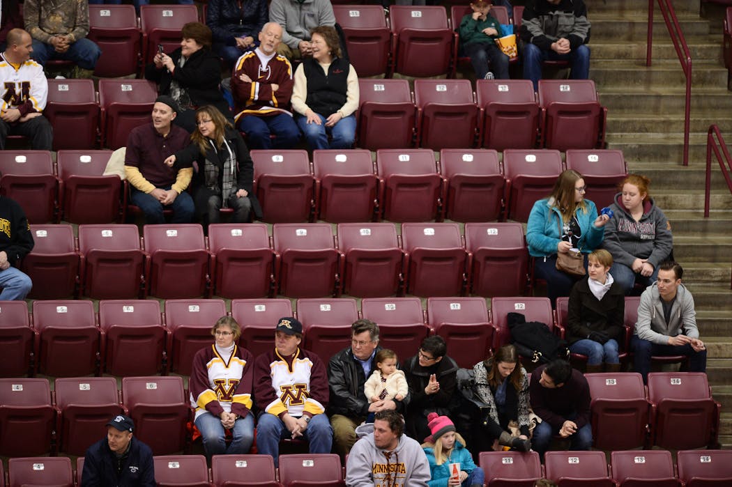 Empty seats were plentiful when the Gophers played Penn State in 2016.