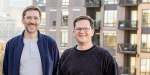 Voro’s Matt O’Laughlin, partner and chief operating officer, and Chris Gauron, partner and CEO, on the roof of the digital marketing firm’s Minn