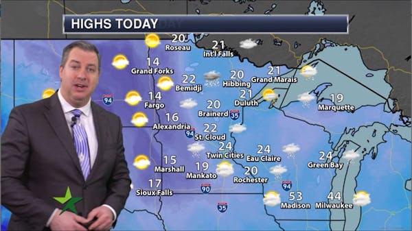 Morning forecast: High of 24, chilly and windy