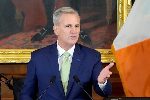 House Speaker Kevin McCarthy speaks during a Friends of Ireland Caucus St. Patrick’s Day luncheon at the U.S. Capitol, March 17, 2023, in Washington