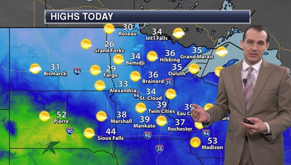 Morning forecast: Sunny and breezy, high 39