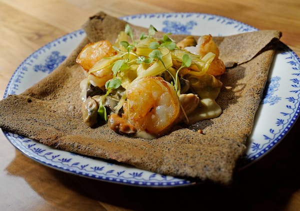 Chloe by Vincent pulls out all the French classics. The Normandy galette is mussel ragout, roasted shrimp and pickled fennel on a savory buckwheat cre