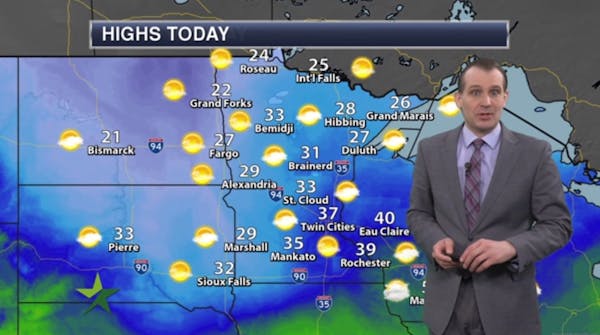 Morning forecast: Partly cloudy, high 37