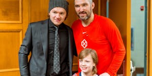 Nine-year-old hockey fan Landen Hoffmann met Sunday with stars Kirill Kaprizov of the Wild and Alex Ovechkin of the Washington Capitals.