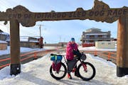 Leah Gruhn was the first woman to finish the Iditarod by  fatbike