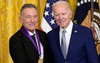 President Joe Biden presented the National Medal of the Arts to Bruce Springsteen at White House in Washington on Tuesday.