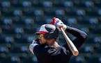 Byron Buxton faced live pitching on Feb. 20 in Fort Myers. He will see plenty of time at designated hitter to start the season.