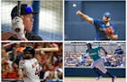 Some of the best players on the best teams in the American League in 2023 (clockwise from top left): the Yankees’ Aaron Judge, the Blue Jays’ Alek