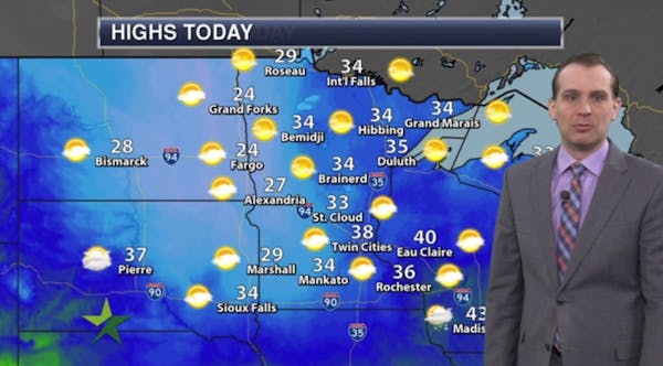 Morning forecast: Cloudy start, then PM sun; high 38