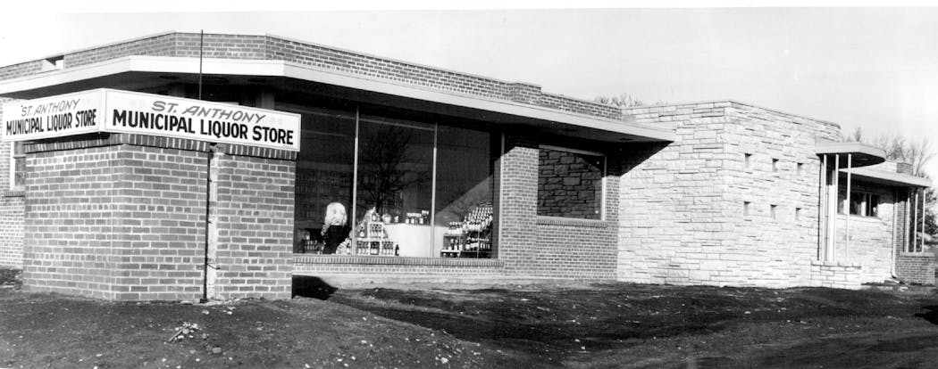 The village of St. Anthony's newly constructed municipal liquor store, lounge and bar in 1949.