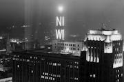 The Weatherball glowed atop downtown Minneapolis’ Northwestern National Bank building in 1950. The light changed color to reflect the forecast.