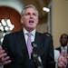 Speaker of the House Kevin McCarthy, R-Calif., talks to reporters after the House narrowly passed the “Parents’ Bill of Rights Act,” at the Capi