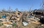 Debris covers the ground on Saturday, March 25, 2023 in Silver City, Miss. Emergency officials in Mississippi say several people have been killed by t