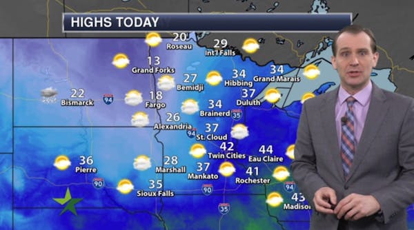 Morning forecast: Partly cloudy, high 42