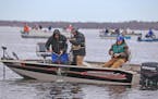 A busy scene from Upper Red Lake on opening day of the 2020 walleye season, likely driven in part by the pandemic.
