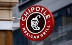This Monday, Feb. 8, 2016, photo shows a sign for the Chipotle restaurant in Pittsburgh’s Market Square. 