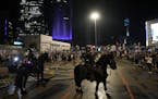 Mounted police disperses anti-government protest inTel Aviv, Israel, Monday, March 27, 2023. Tens of thousands Israelis protest against Prime Minister