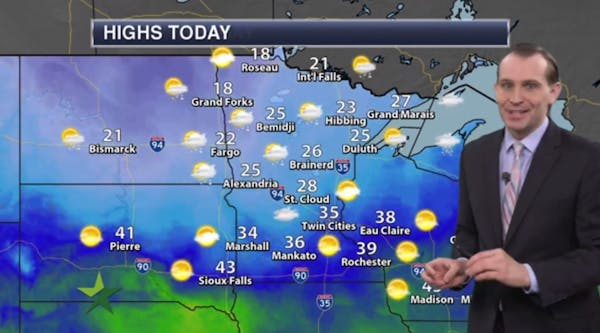 Morning forecast: Chilly, high 35; chance of PM snow showers
