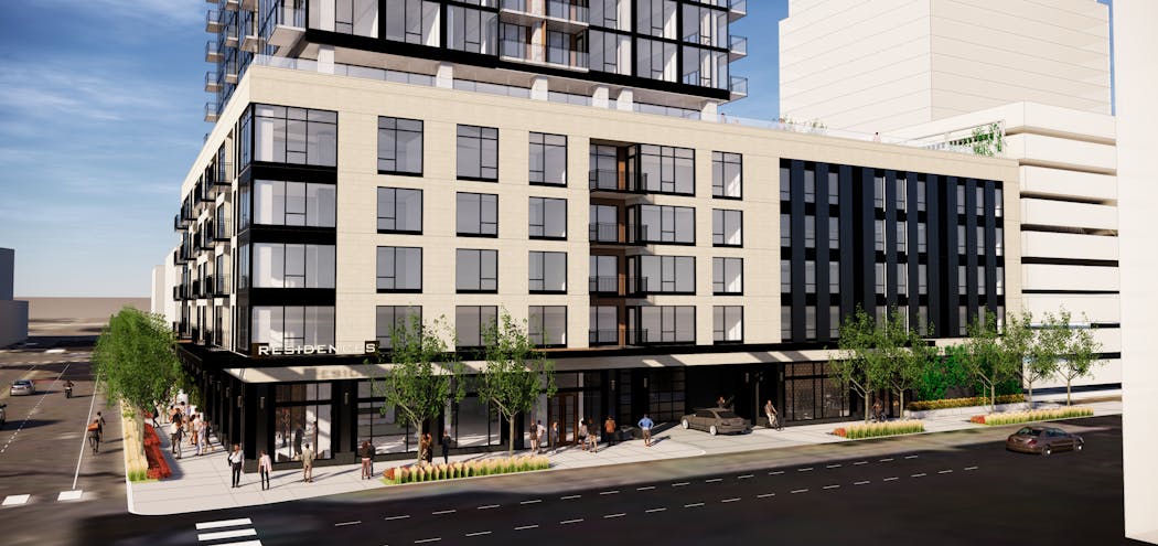 The apartment tower will have street-level retail.