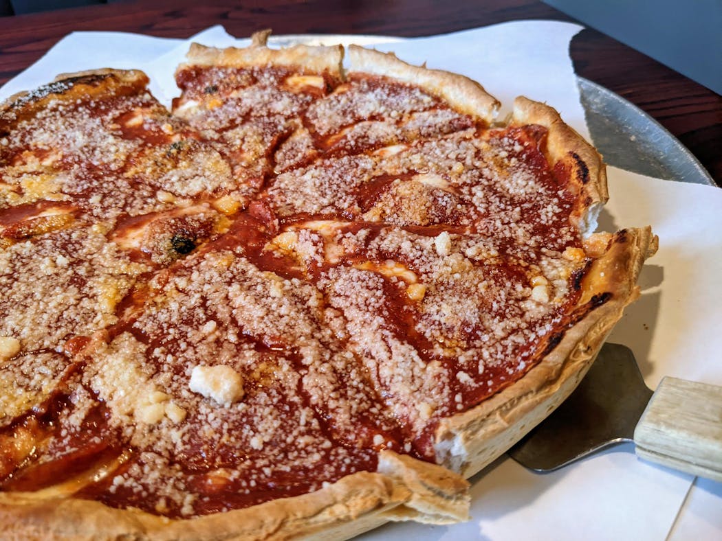 The pepperoni pan-style pizza at Do North.
