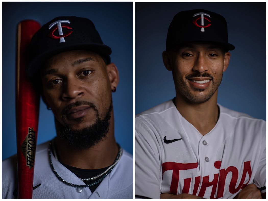 Byron Buxton (left) and Carlos Correa (right) give the Twins two stars to build around. “Our goal is to win a ring,” Buxton said.